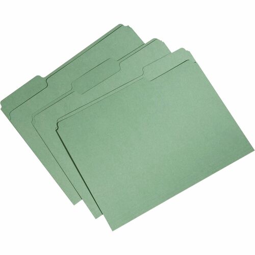 SKILCRAFT  File Folders,1/3 Top Tab,11 Pt.,3/4" Exp.,Ltr.,100/BX,Br.GN
