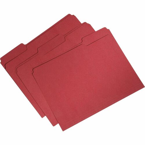 SKILCRAFT  File Folders,1/3 Top Tab,11 Pt.,3/4" Exp.,Ltr.,100/BX,RD