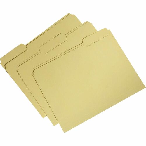 SKILCRAFT  File Folders,1/3 Top Tab,11 Pt.,3/4" Exp.,Ltr.,100/BX,YW