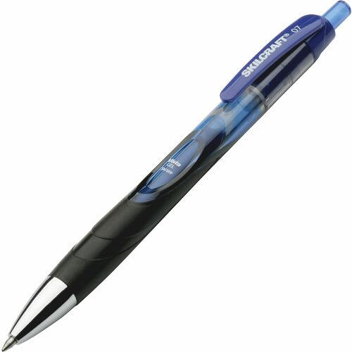 SKILCRAFT  Secure Gel Pen, Retract, .7mm, Med Pt, 3/PK, BE Ink