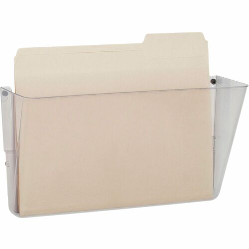 SKILCRAFT  Wall Hanging File, Vertical, 13-1/2"x4"x7-1/4", Clear