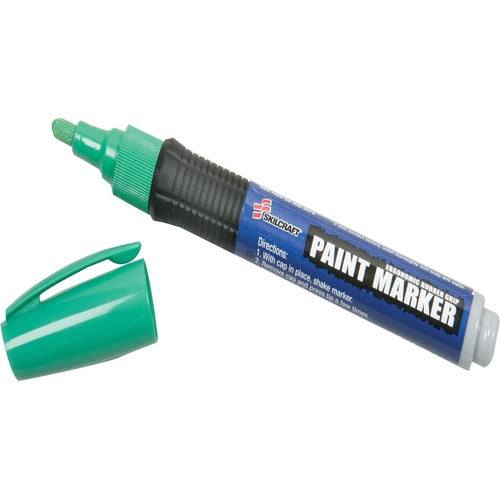 SKILCRAFT  Paint Markers, Rubber Grip, Bullet Tip, Med. Pt, 6/PK,Green