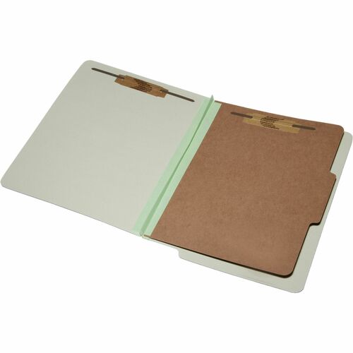 SKILCRAFT  Classification Folder, End-Tab, 4-Part,1-Div, Ltr,10/BX,LGN