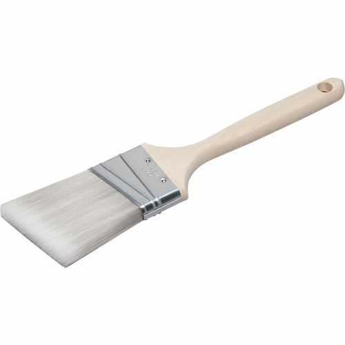 SKILCRAFT  Angle Paint Brush, 2-1/2", Wood Handle, Silver Bristle
