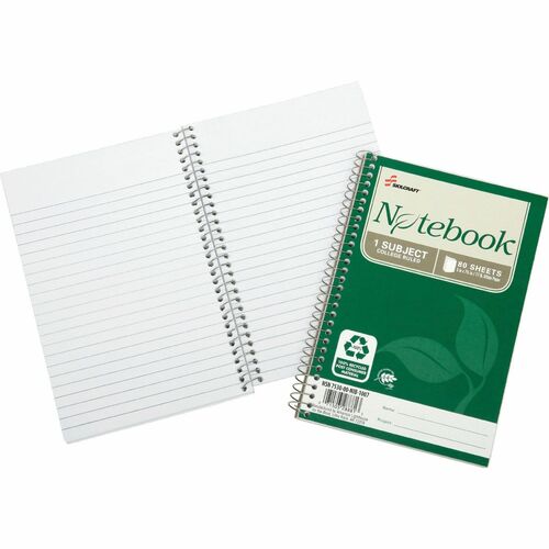 SKILCRAFT  Spiral Notebook, College-Ruled, 5"x7-1/2", 80 Shts, 6/PK, WE