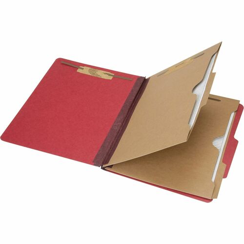 SKILCRAFT  Classification Folder,6-Prt,2-Div,2"Exp,Ltr,11pt,10/BX,DKRD