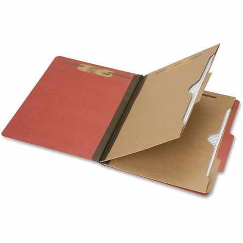SKILCRAFT  Classification Folder,2 Div.,6-Part,2"Cap.,10/BX,Legal, Earth Red