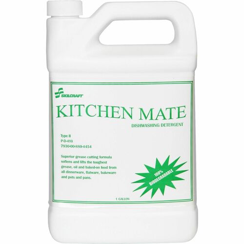 SKILCRAFT  Liquid Dishwashing Soap, 1 Gallon, 6/BX,White/Green