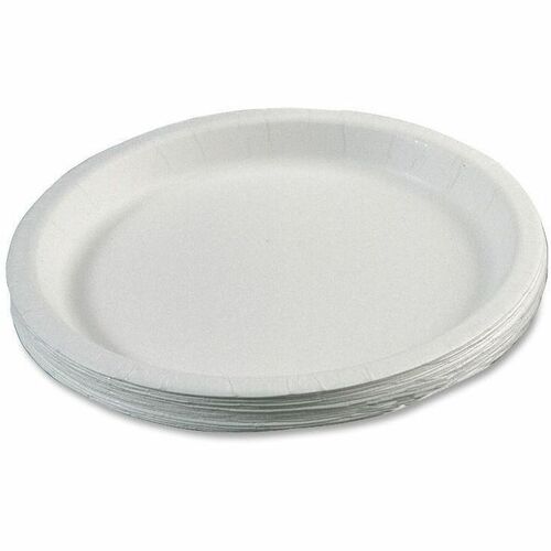 SKILCRAFT  Round Paper Plates, 9"Diameter, 3/4" Deep, 1000/Box, White