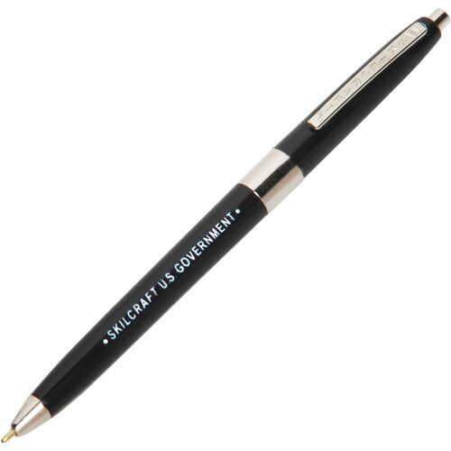 SKILCRAFT  U.S. Ballpoint Pen, Refillable, Fine Point, 1 Dozen, Black