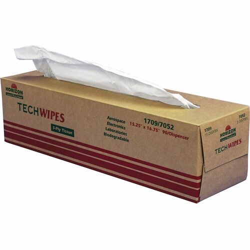 SKILCRAFT  Tech Wipes,3-Ply,90/Pack,15"x17",15 Dispensers/CT, WE