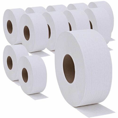 Genuine Joe  Bath Tissue Rolls, Jumbo, 2-Ply, 3-1/4"x650', 12RL/CT, WE-GJO2565012