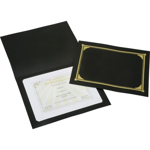 SKILCRAFT  Certificate Cover, Gold Foil Stamp, 5/PK, BK