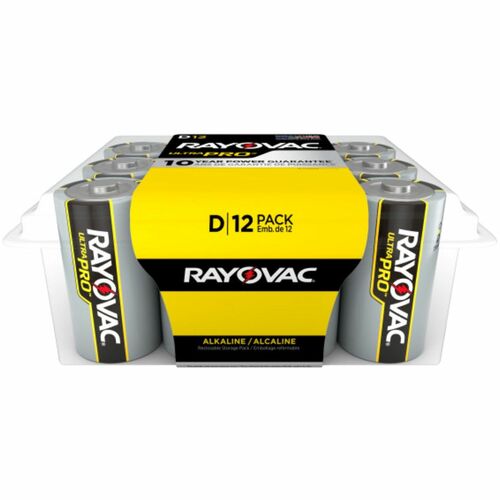Rayovac Corporation  Alkaline Batteries, D Ultra Pro, 12/PK, BK/SR