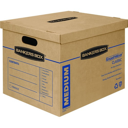Fellowes  Moving Boxes w/Lift-Off Lid, Med, 8/CT, Kraft-FEL7717201