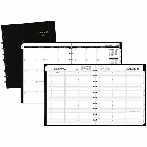 AT-A-GLANCE  Wkly/Mthly Appt Book, 2PPW, 12Mth Jan-Dec, Black
