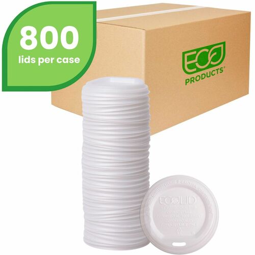 Eco-Products  Hot Cup Lid, Fits 10-20, 50/PK, 16PK/CT, White-ECOEPECOLIDW