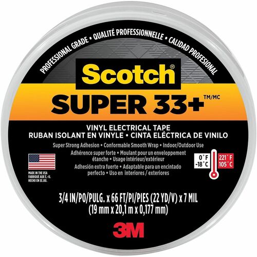 3M  Electrical Scotch Tape, 10RL/CT, Black