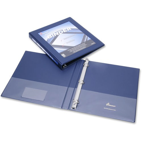 SKILCRAFT  View Binder,Framed,D-Ring,1/2",Capacity,Blue