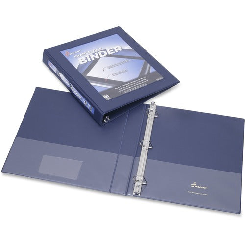 SKILCRAFT  View Binder, Framed, D-Ring, 1" Cap, Letter-size, Blue