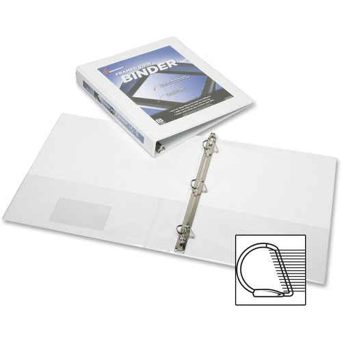 SKILCRAFT  View Binder, Framed, D-Ring, 1-1/2" Cap, Letter-size, White