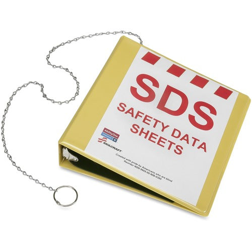 SKILCRAFT  Safety Data Sheets Binder, 2", Yellow