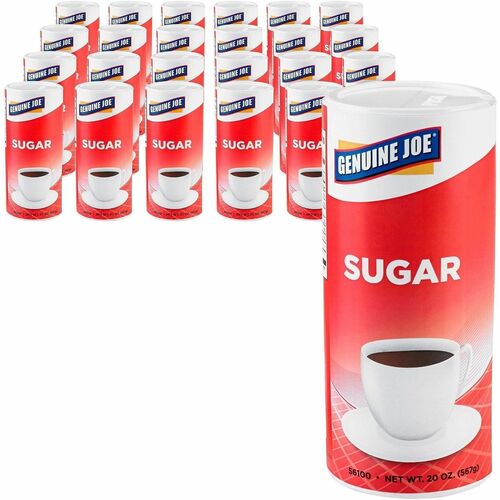 Genuine Joe  Sugar, Reclosable Lid, 20 oz., Canister, 24/CT-GJO56100CT