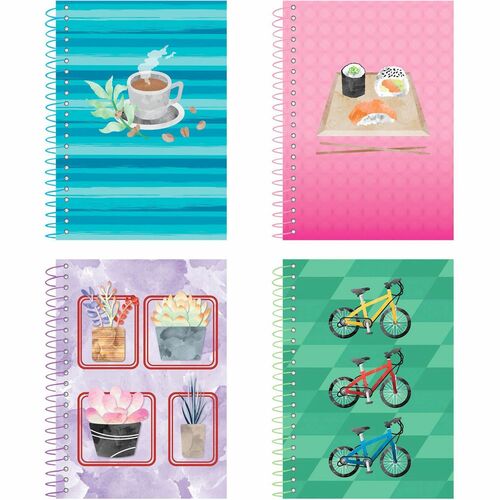 Roaring Spring Paper Products  Notepad,1-Subject,Wirebound, 5-1/2"x7", 4/PK,AST