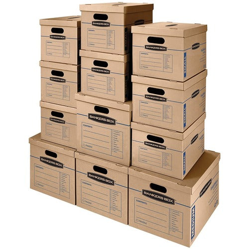 Fellowes  Moving Box Kit w/Lift-Off Lid, 8 Small/ 4 Med, 12/CT, Kraft-FEL7716401