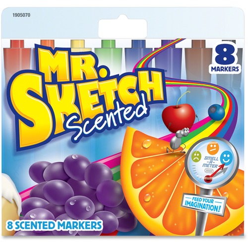 Newell Brands  Scented Marker, Bevel-Tip, Nontoxic, 8/ST, Assorted