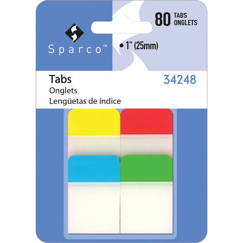 Sparco  Durable Tabs, 1", 80/PK, AST