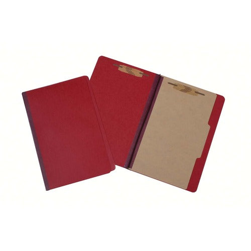 SKILCRAFT  Classification Folders,1 Div, 4-Part, Legal,10/Box, Dk Red