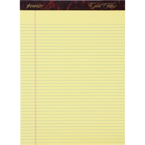 Tops  Perforated Pads,Narrow,50 Shts,8-1/2"x11-3/4",Canary