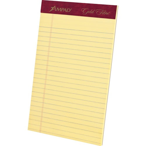 Tops  Perforated Pads, Jr, Med.Rule,50 Shts,5"x8",4/PK, Canary