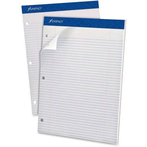 Tops  Dble Sheet Writing Pad, 3-Hole, Narrow Rule, 8-1/2"x11", WE