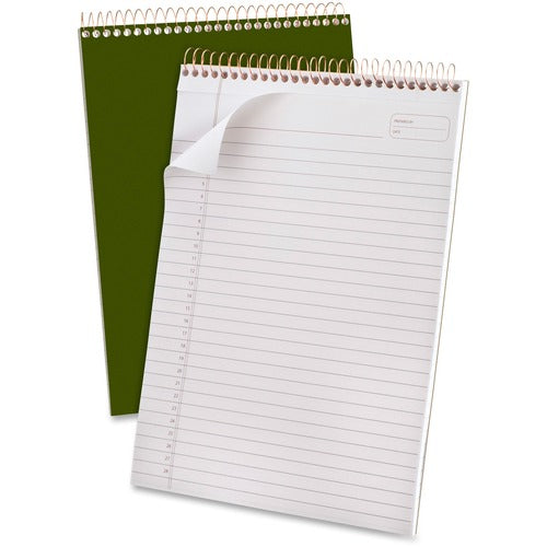 Tops  Gold Fiber Wirebound Pad, Legal Ruled, 8-1/2"x11-3/4", GN