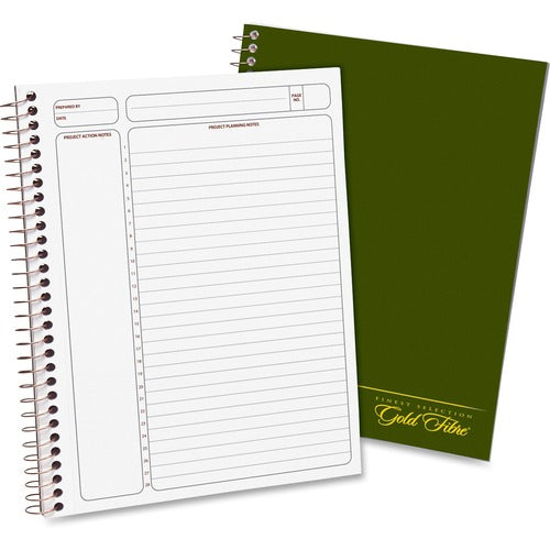 Tops  Wirebound Project Planner,84 Sheets, 9-1/2"x7-1/4", GN Cover