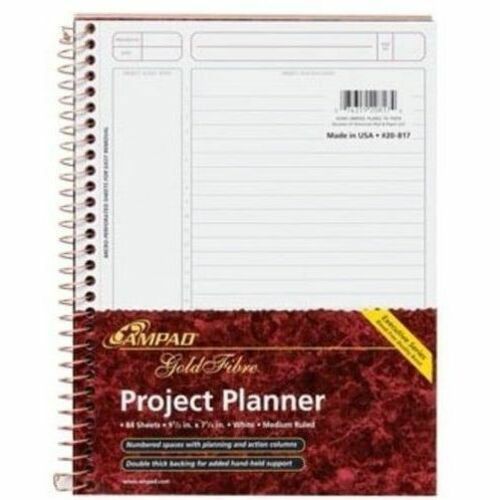 Tops  Wirebound Project Planner,84 Sheets,9-1/2"x7-1/4",AST