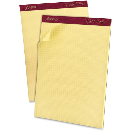 Tops  Quadrille Pads,15lb,4 Sq/Inch,50 Sheets,8-1/2"x11",Canary