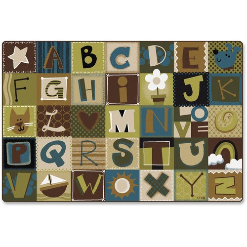 Carpets for Kids  Alphabet Blocks Mat, Nature, 6'x9', Multi