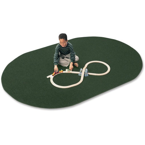 Carpets for Kids  Rug,Anti-static,Nylon,KIDplyBacking,Oval,6'x9',Emerald