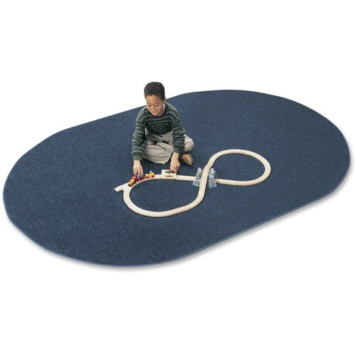 Carpets for Kids  Rug,Anti-static,Nylon,KIDplyBacking,Oval,6'x9',Blueberry