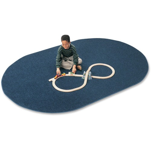 Carpets for Kids  Rug,Anti-static,Nylon,KIDplyBacking,Oval,6'x9',Marine Blue