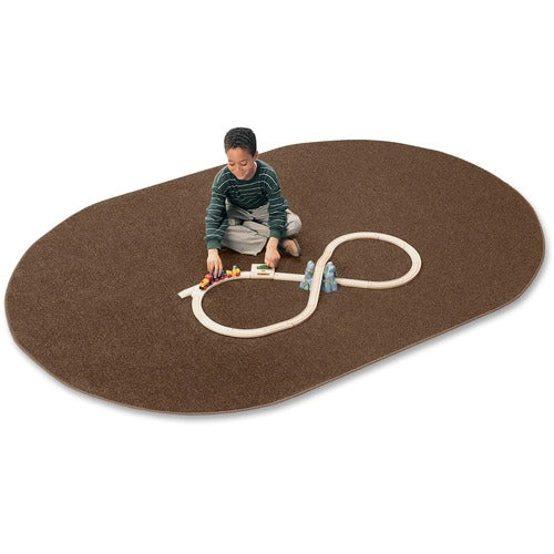 Carpets for Kids  Rug,Anti-static,Nylon,KIDplyBacking,Oval,6'x9',Mocha