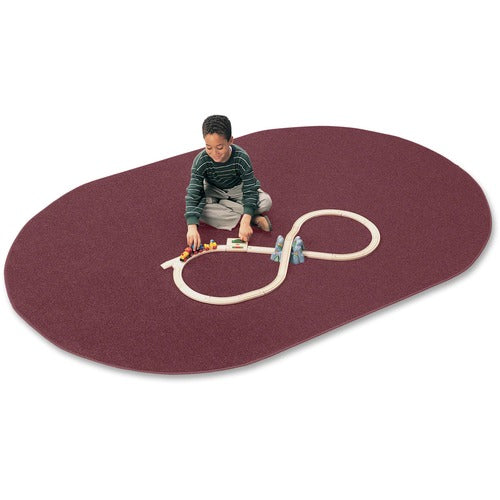 Carpets for Kids  Rug,Anti-static,Nylon,KIDplyBacking,Oval,6'x9',Cranberry