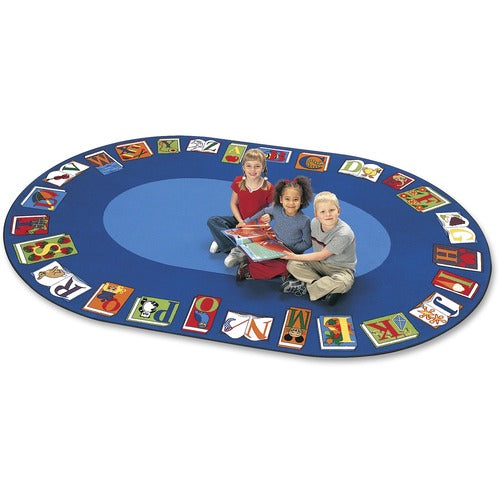 Carpets for Kids  Seating Rug,Read By Book,8'3"x11'8",Oval,Multi