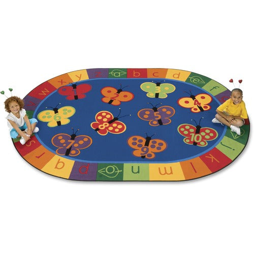 Carpets for Kids  Butterfly Fun Rug,123 ABC,Oval,3'10"x5'5",Multi