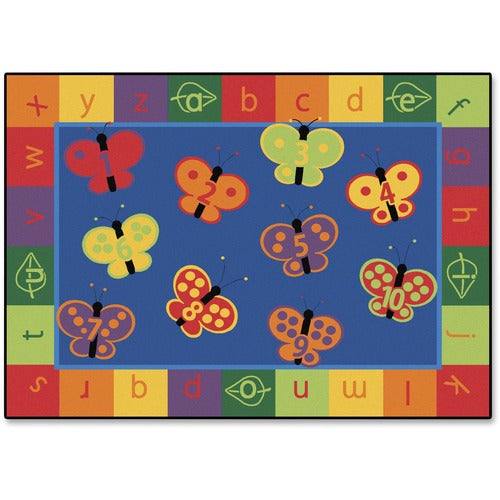 Carpets for Kids  Butterfly Fun Rug,123 ABC,Rectangle,3'10"x5'5",Multi