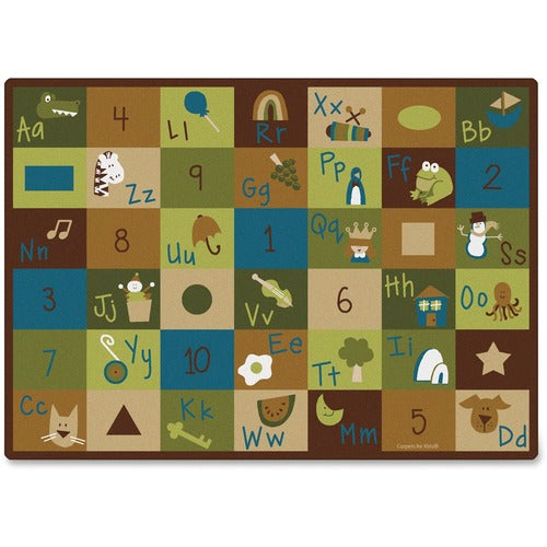 Carpets for Kids  Learning Blocks Rug, Nature, 4'5"x5'10", Rectangle, Multi