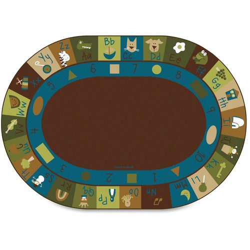 Carpets for Kids  Learning Blocks Rug, Nature, 8'3"x11'8", Oval, Multi